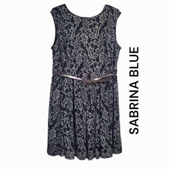 Sabrina Blue Dresses & Skirts - NEW Sabrina Blue Women's Sleeveless Dress Lace Size 24W